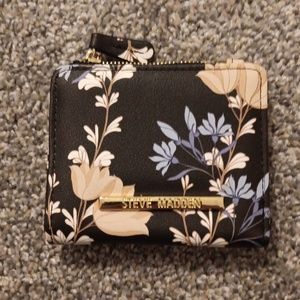 Black floral wallet